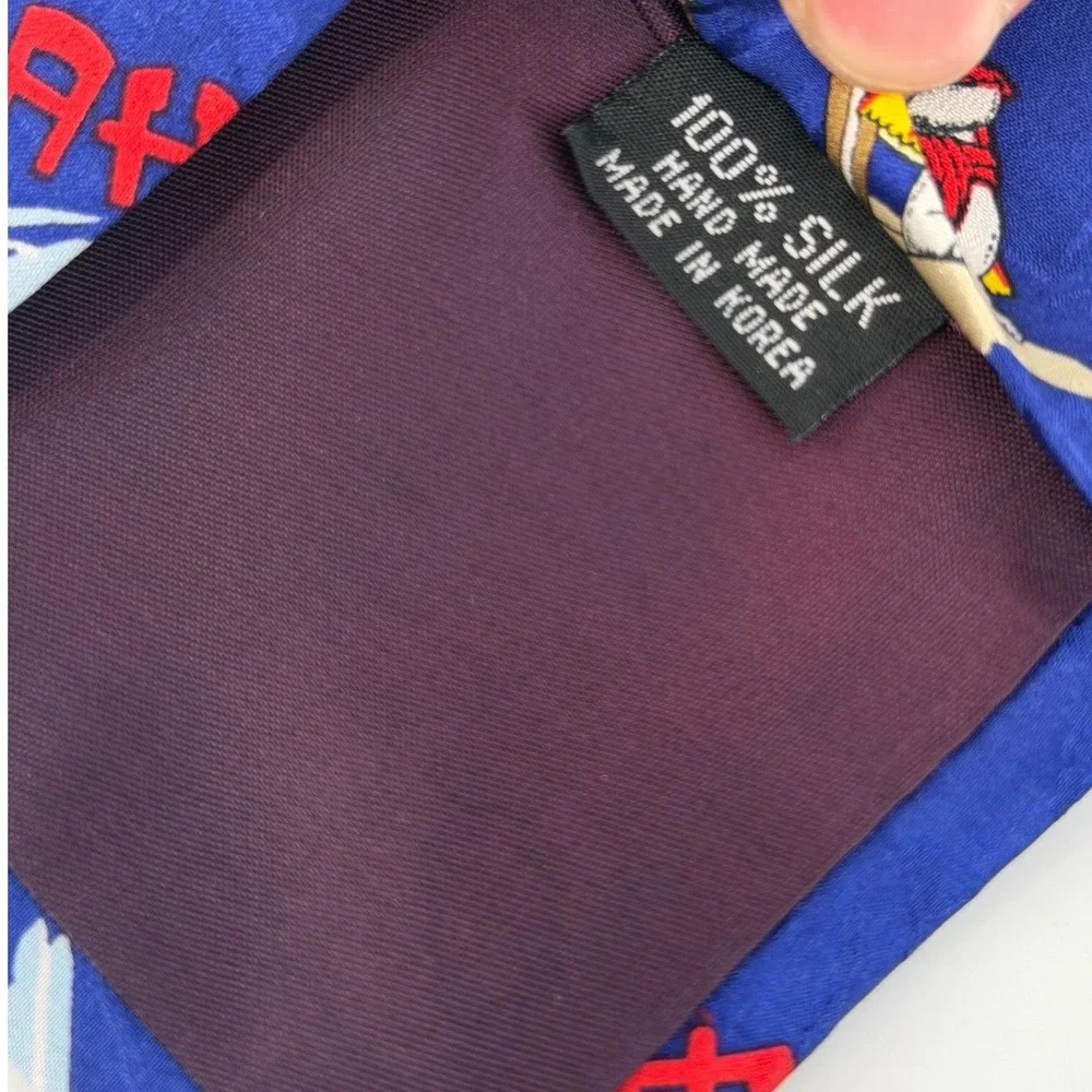 Vintage Big Dogs Mens Big Kahuna Tropical Island Blue Silk‎ Graphic Necktie 0817